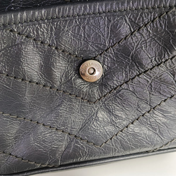 NIKI Small Chevron Calfskin Gray