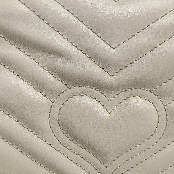 GG Marmont Mini Quilted Calfskin White