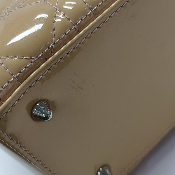 Lady Dior Medium Cannage Patent Leather Yellow