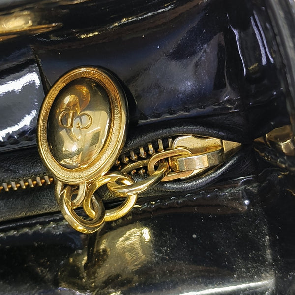 Lady Dior Medium Cannage Patent Leather Black