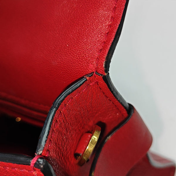 Calfskin Shoulder Bag Red