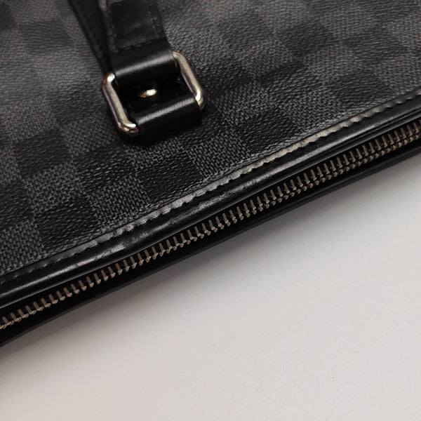 TADAO MM Damier Graphite Coated Canvas Gray