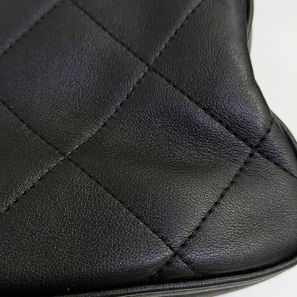 Quilted Lambskin Shoulder Bag Black