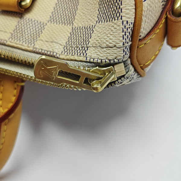 SPEEDY 25 Damier Azur Coated Canvas White