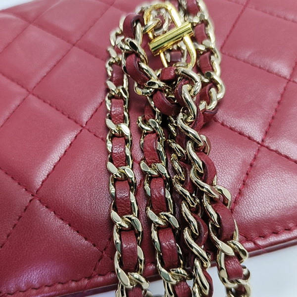 WOC Quilted Lambskin Red