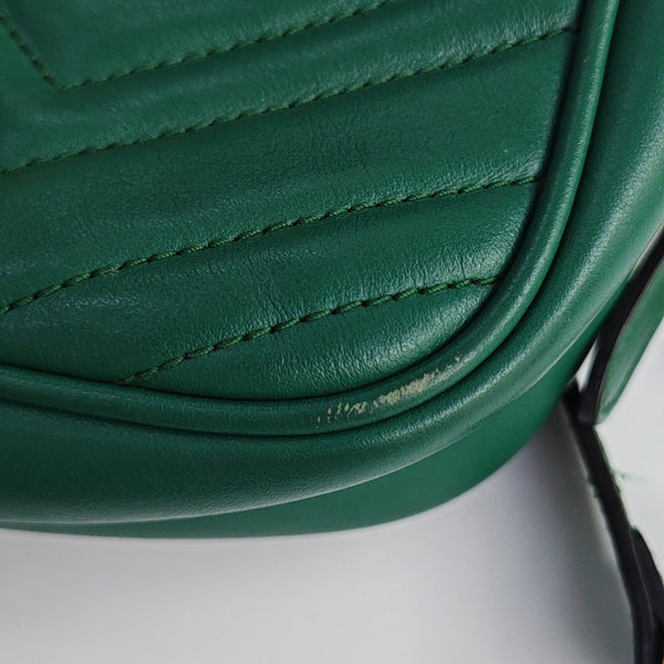 GG Marmont Small Quilted Calfskin Green