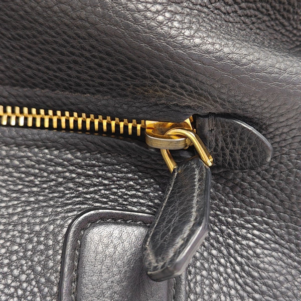 Calfskin Top Handle Bag Black