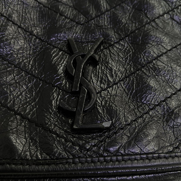 NIKI Mini Chevron Calfskin Black