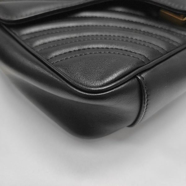 GG Marmont Medium Quilted Calfskin Black