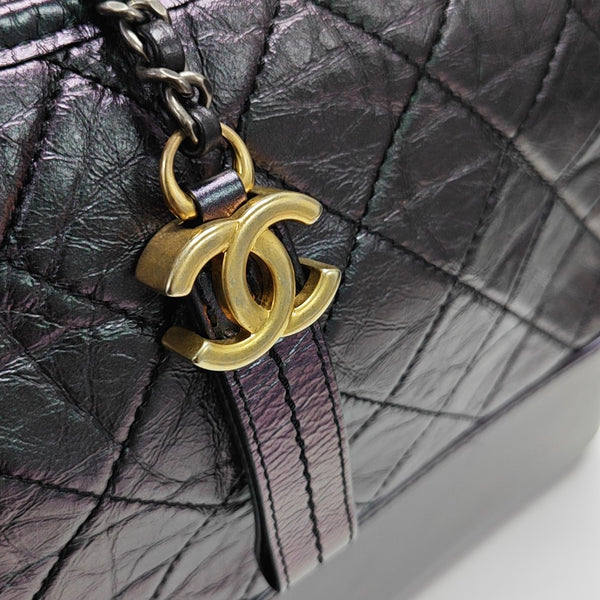 GABRIELLE Medium Quilted Calfskin Purple