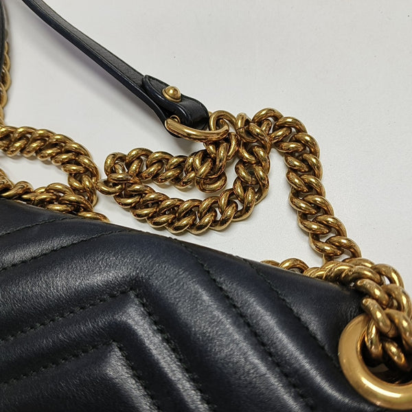GG Marmont Small Quilted Calfskin Black