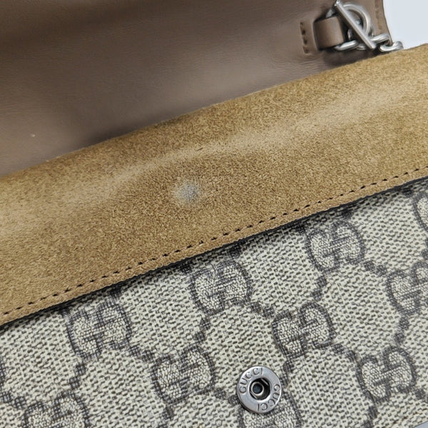 Dionysus Super Mini Monogram Coated Canvas Beige