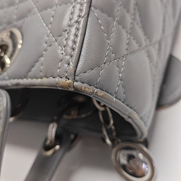 Lady Dior Medium Cannage Lambskin Gray