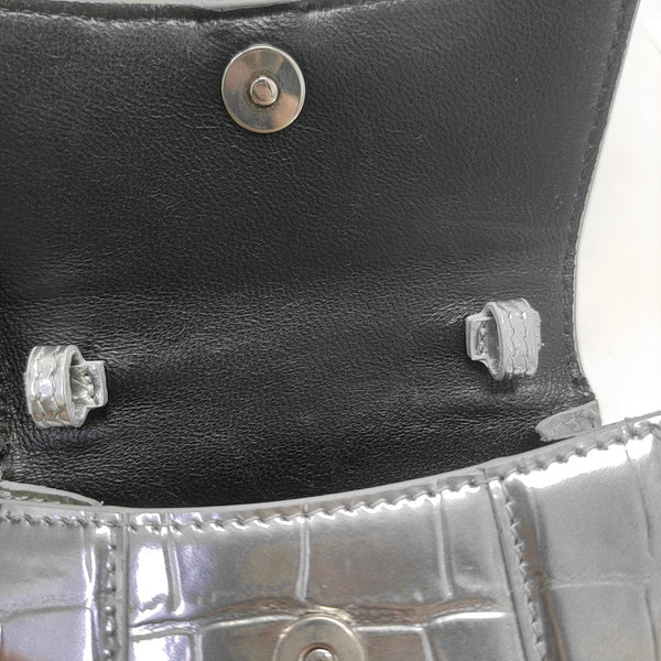 Hourglass Mini Calfskin Silver