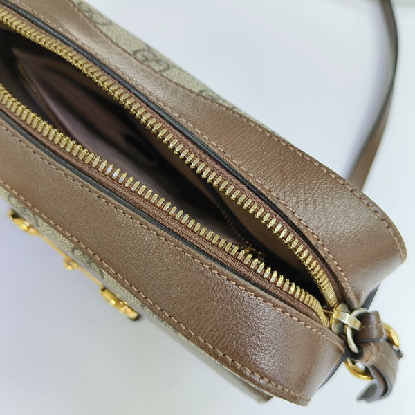 Horsebit 1955 Small Coated Canvas Beige
