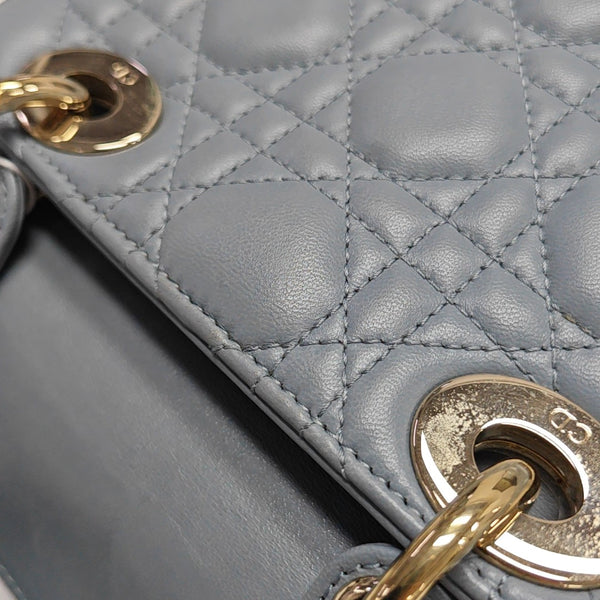 Lady Dior Small Cannage Lambskin Blue