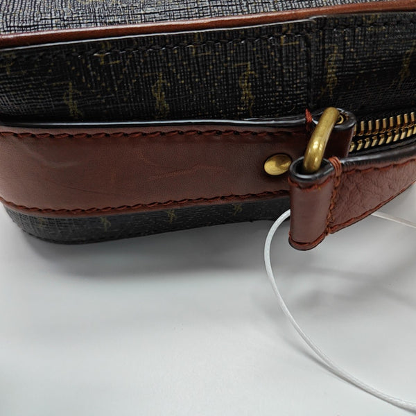 Coated Canvas Shoulder Bag Brown