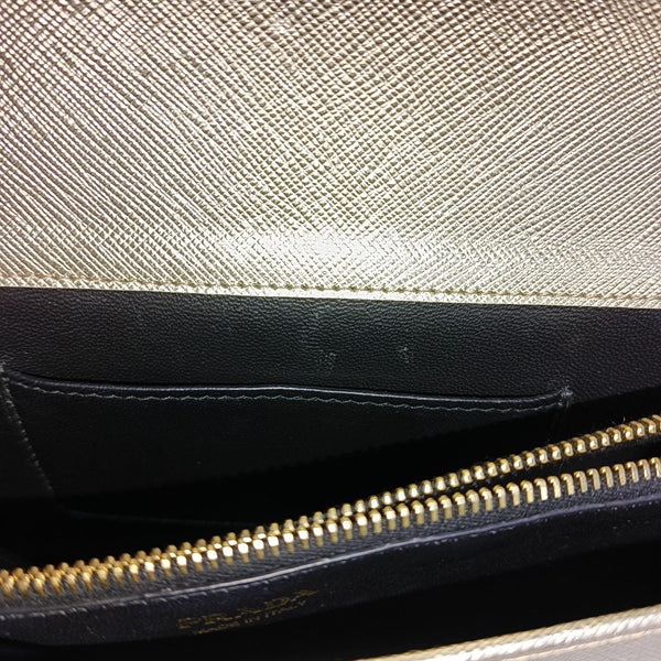 Saffiano Calfskin Shoulder Bag Gold