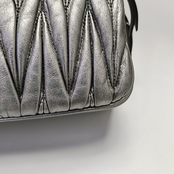 Quilted Lambskin Shoulder Bag Silver
