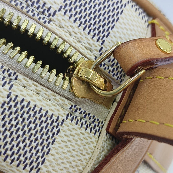 BOITE CHAPEAU PM Damier Azur Coated Canvas White