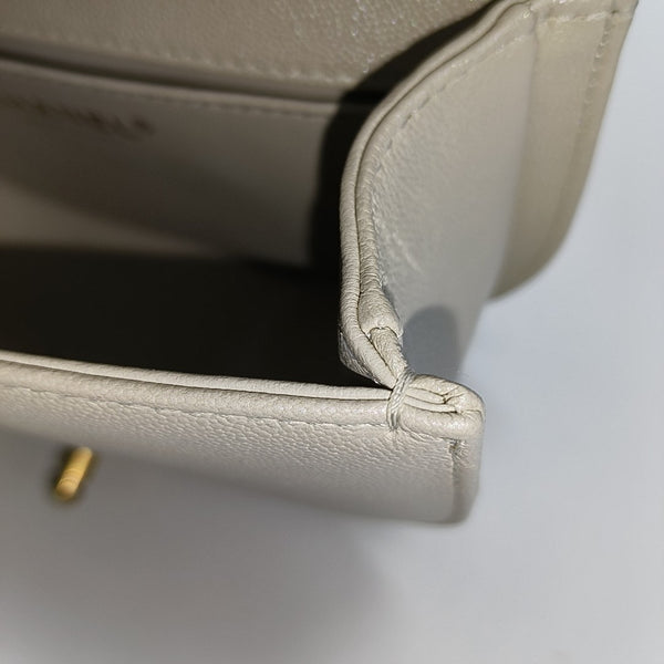 BOY CHANEL Mini Quilted Grained Calfskin White