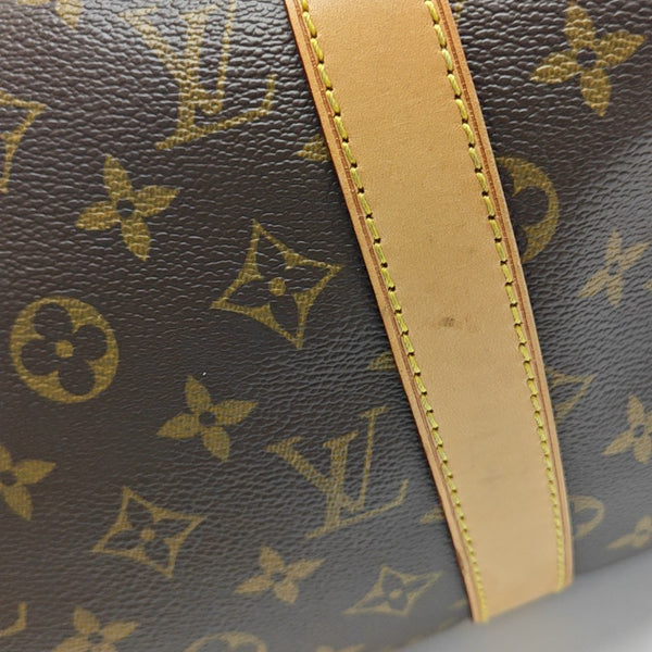 KEEPALL 50 Monogram Coated Canvas Brown
