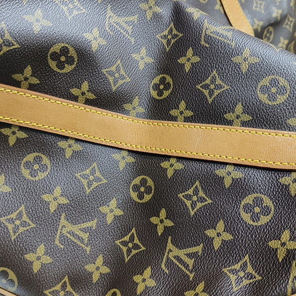 KEEPALL 60 Monogram Coated Canvas Brown