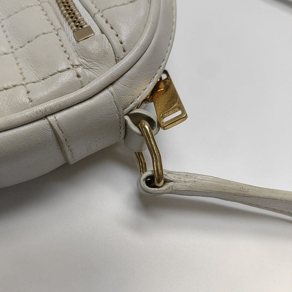 C CHARM Quilted Calfskin White