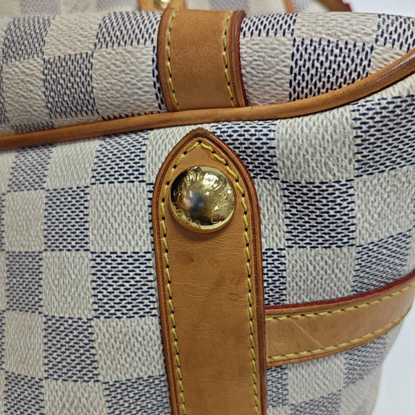 STRESA PM Damier Azur Coated Canvas White