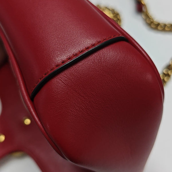 GG Marmont Small Quilted Calfskin Red