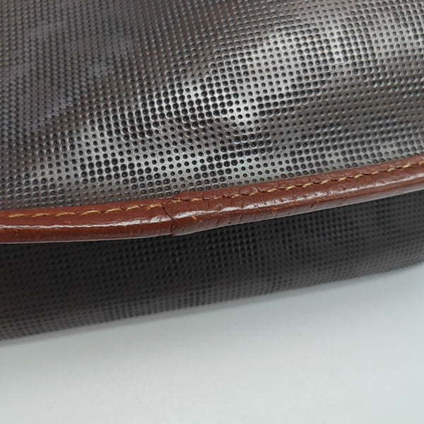 Coated Canvas Crossbody Bag Brown
