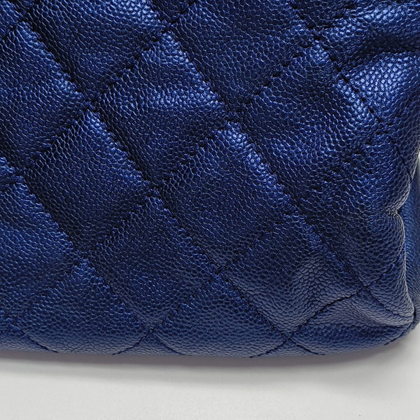 CC TIMELESS SOFT Small Quilted Grained Calfskin Blue