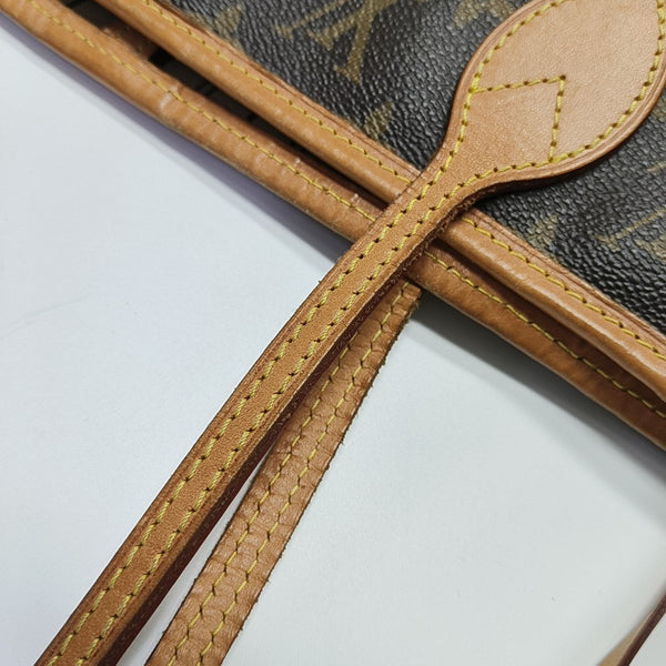 NEVERFULL MM Monogram Coated Canvas Brown