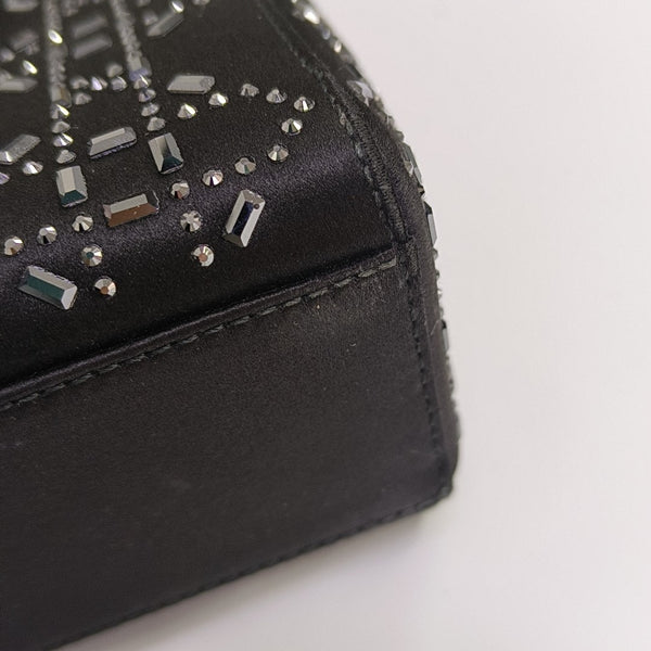 Lady Dior Mini Cannage Silk Satin Black