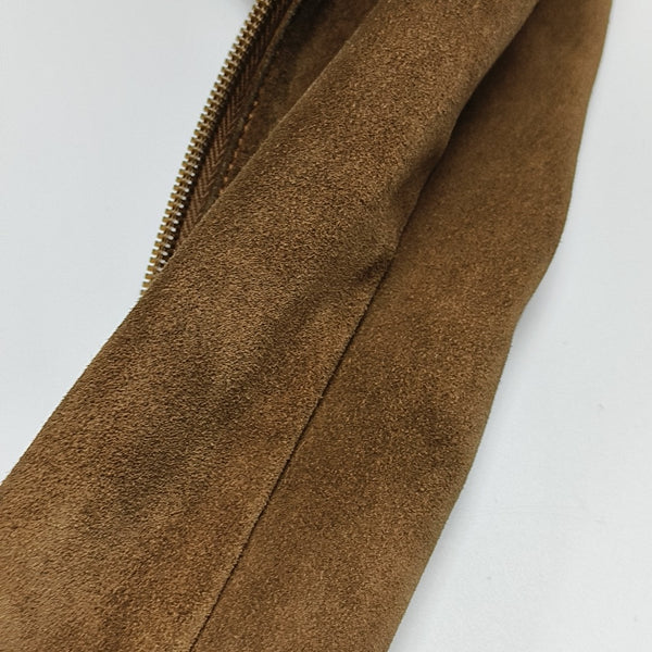 Suede Top Handle Bag Brown