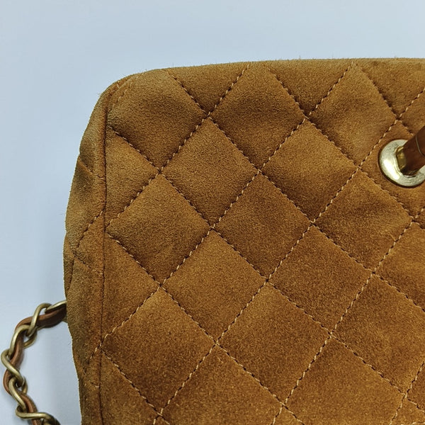 CLASSIC FLAP Mini Quilted Calfskin Beige