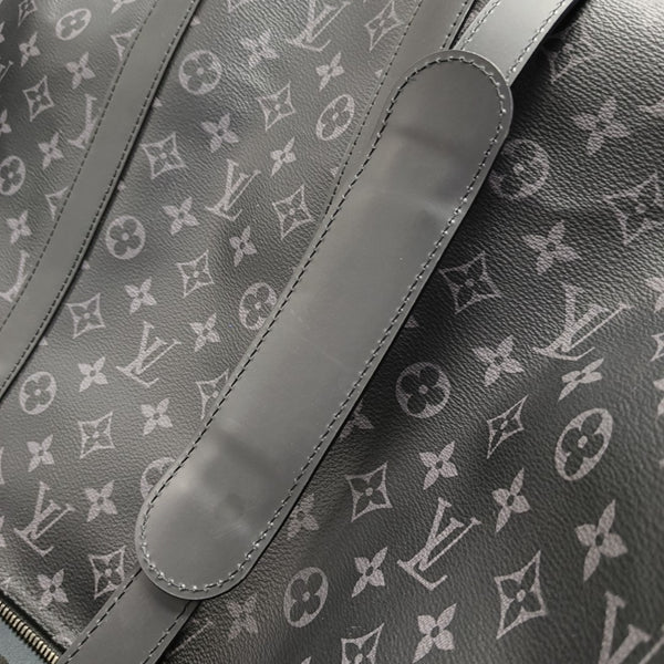 KEEPALL 55 Monogram Coated Canvas Black