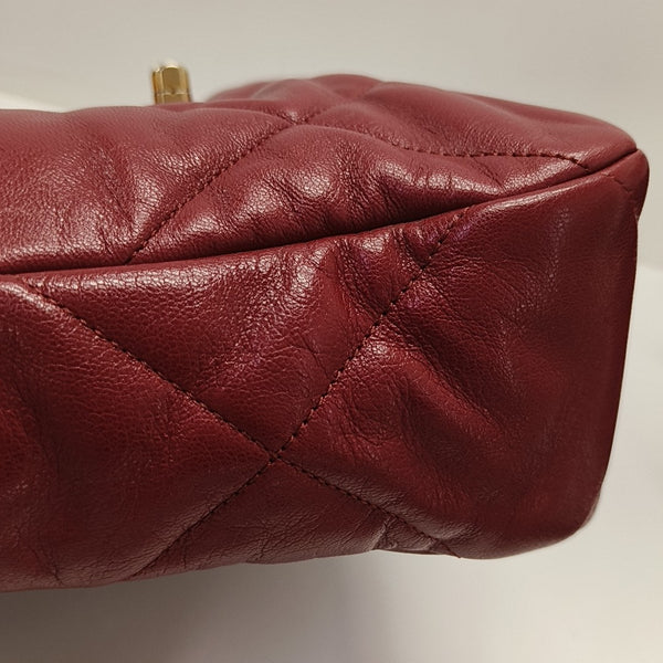 CHANEL 19 Large Quilted Lambskin Red