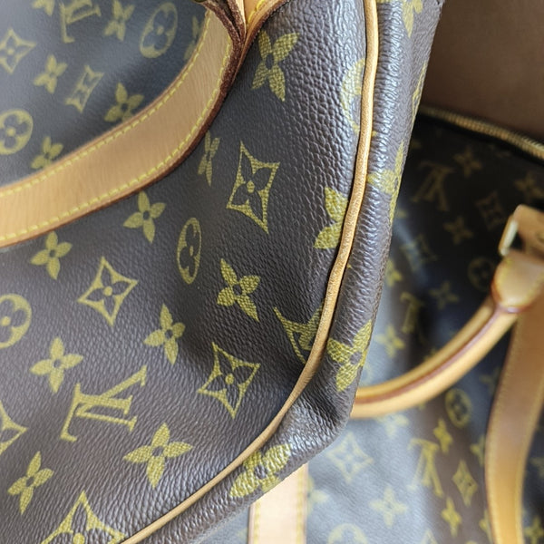 KEEPALL 60 Monogram Coated Canvas Brown