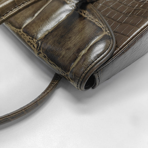 Calfskin Shoulder Bag Brown