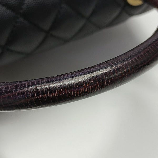 COCO HANDLE Medium Quilted Grained Calfskin Black