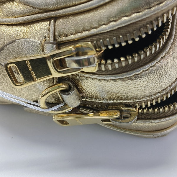 Quilted Lambskin Shoulder Bag Gold