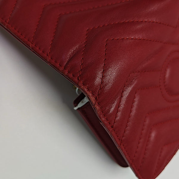 GG Marmont Super Mini Quilted Calfskin Red