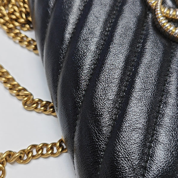 GG Marmont Mini Quilted Calfskin Black