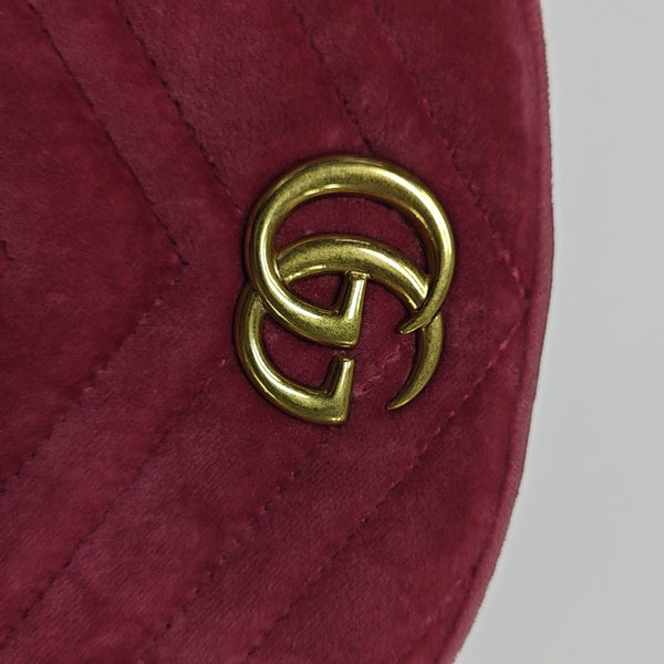 GG Marmont Super Mini Quilted Velvet Red