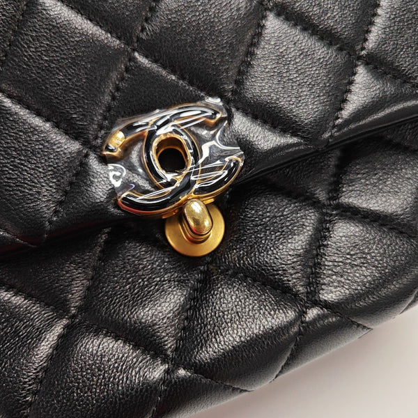 Lambskin Shoulder Bag Black