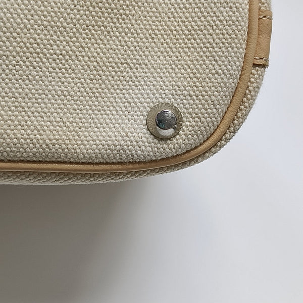 Canvas Top Handle Bag White