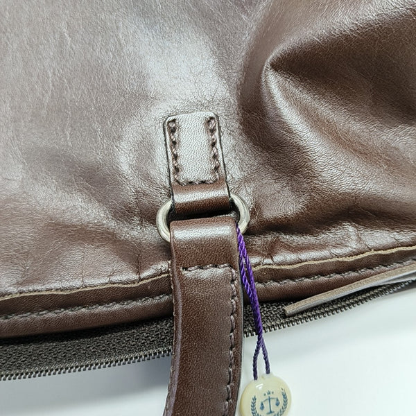 Calfskin Top Handle Bag Brown
