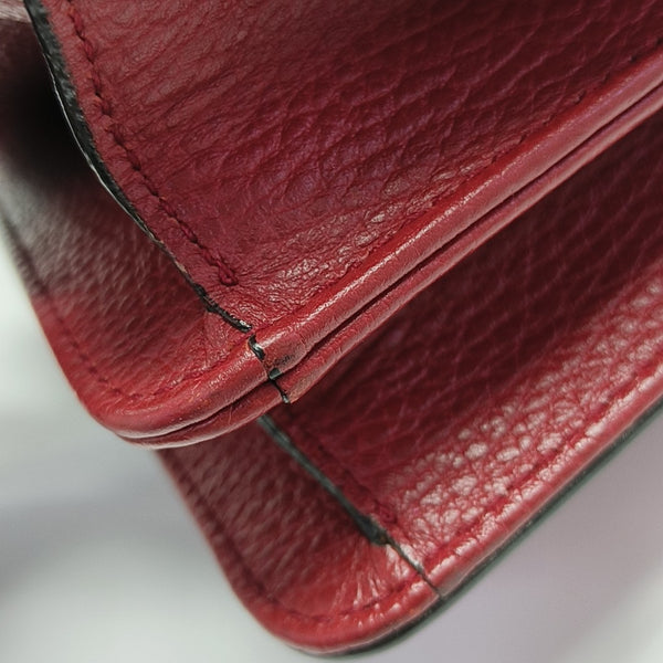 Interlocking G Small Calfskin Red