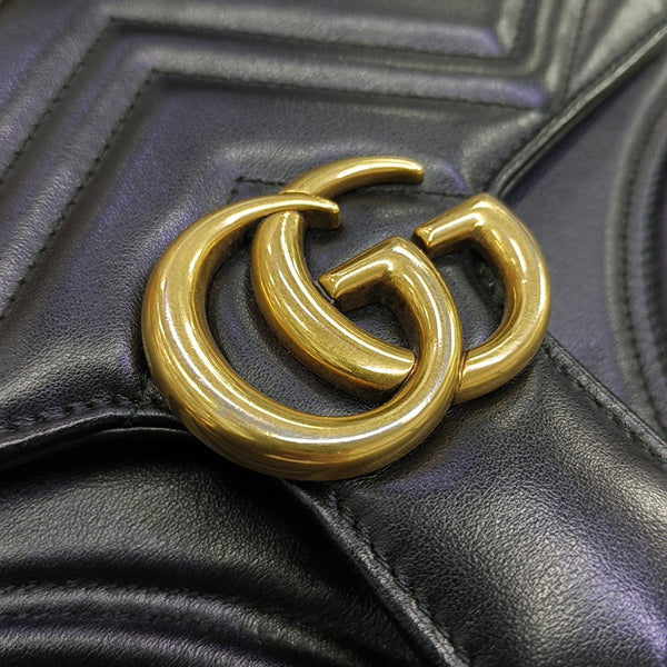 GG Marmont Medium Quilted Calfskin Black